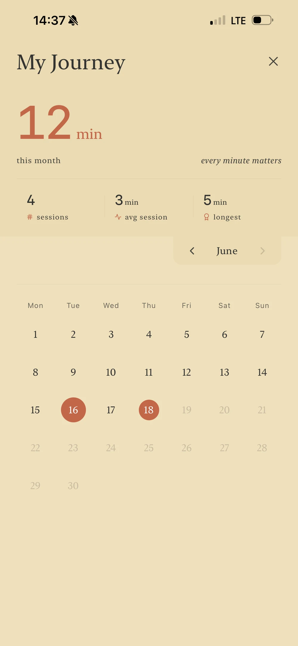 Nothing — My Journey with a calendar of quiet days